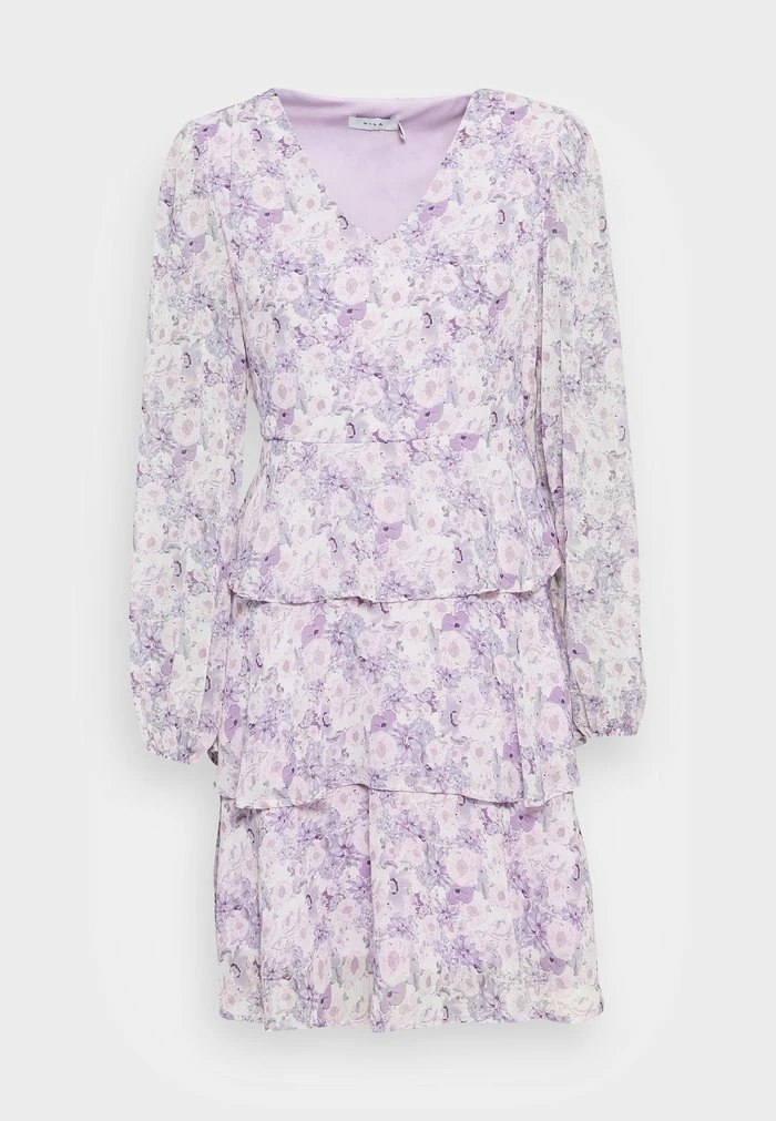 Vila VIFILLIPPA V NECK MIDI DRESS - Day Dress - Pastel Lila/white/purple 6 Vila VIFILLIPPA V NECK MIDI DRESS - Day Dress - Pastel Lila/white/purple - Image 4