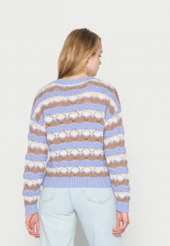 Vila VIBRITTA ROUND NECK LONG SLEEVE - Jumper - Brown/lilac/white -Vila shop 6bdb35f7cade4c15977e3c30e7540537