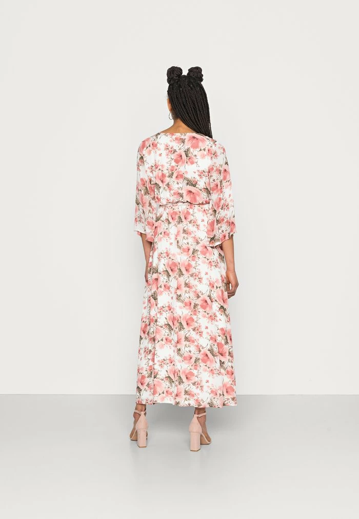 Vila VICLARETTE V NECK ANKLE DRESS - Day Dress - Cloud Dancer/pink 5 Vila VICLARETTE V NECK ANKLE DRESS - Day Dress - Cloud Dancer/pink - Image 3