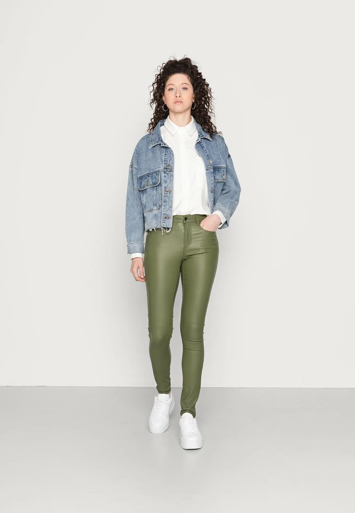 Vila NOOS - Slim Fit Jeans - Khaki 4 Vila NOOS - Slim Fit Jeans - Khaki - Image 2