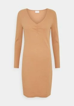 Vila VIFELIA DRESS - Jersey Dress - Pecan Brown