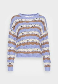 Vila VIBRITTA ROUND NECK LONG SLEEVE - Jumper - Brown/lilac/white -Vila shop 744c0cd63c4d49d4a6f9aa8d864bd028