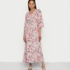 Vila VICLARETTE V NECK ANKLE DRESS - Day Dress - Desert Sage/fuchsia Pink -Vila shop 7760865b4d004095b3af101460f0be3c