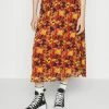 Vila VIFALIA MIDI SKIRT - Pleated Skirt - Toasted Coconut/multicoloured