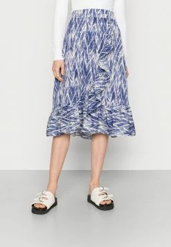 Vila VIAMANA SKIRT - A-line Skirt - Cloud Dancer/kentucky Blue