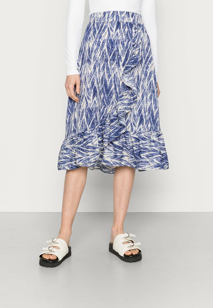 Vila VIAMANA SKIRT - A-line Skirt - Cloud Dancer/kentucky Blue 3 Vila VIAMANA SKIRT - A-line Skirt - Cloud Dancer/kentucky Blue