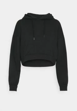 Vila VIRUST CROPPED HOODIE - Hoodie - Black