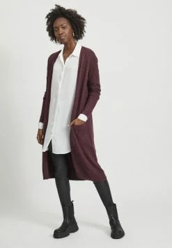 Vila VIRIL LONG - Cardigan - Winetasting/melange
