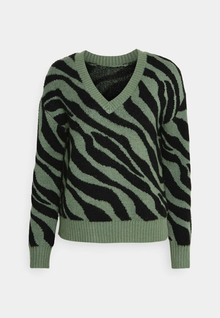 Vila VIRIL FEAMI V NECK - Jumper - Green/black 6 Vila VIRIL FEAMI V NECK - Jumper - Green/black - Image 4