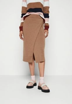 Vila VIMARLA PENCIL SKIRT - Pencil Skirt - Toasted Coconut Melange