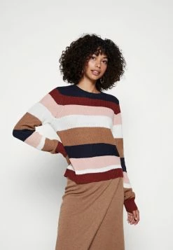 Vila VILOU STRIPE - Jumper - Toasted Coconut/fired Brick/white/navy/misty Rose