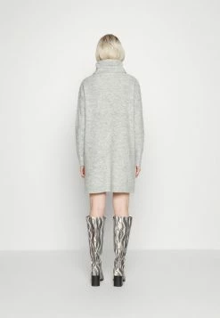 Vila ROLLNECK - Jumper Dress - Light Grey Melange -Vila shop 8240c1e75f6b4a8881a75e6fe3efcc56