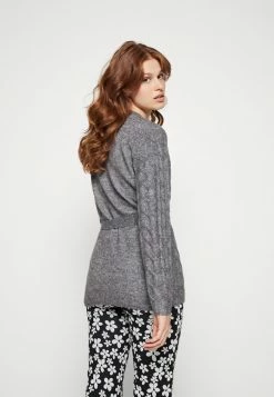 Vila VIELLA LS CABLE KNIT - Cardigan - Medium Grey Melange -Vila shop 83ef3496a77c4543bfce8742fbaaca4d