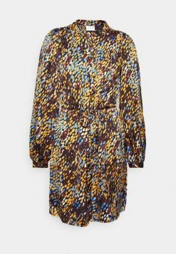 Vila VIDOTLA V-NECK DRESS - Day Dress - Black/orange -Vila shop 8589548cc9eb44d2a3919b52256dc179