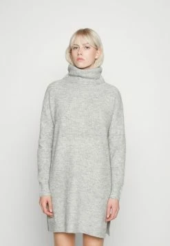 Vila ROLLNECK - Jumper Dress - Light Grey Melange