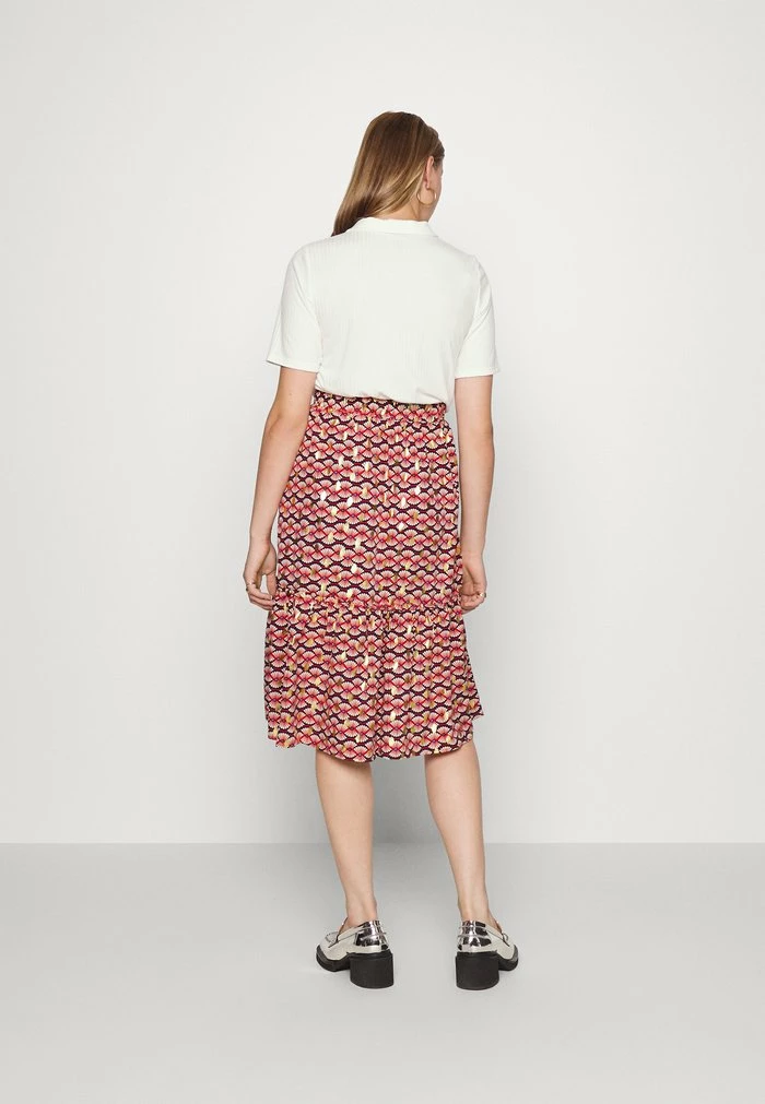 Vila VIZINO MIDI SKIRT - A-line Skirt - Red 5 Vila VIZINO MIDI SKIRT - A-line Skirt - Red - Image 3