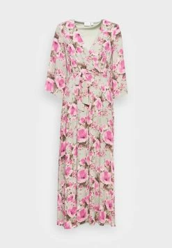 Vila VICLARETTE V NECK ANKLE DRESS - Day Dress - Desert Sage/fuchsia Pink -Vila shop 8973ebcec2104e68ba93e651be938b57