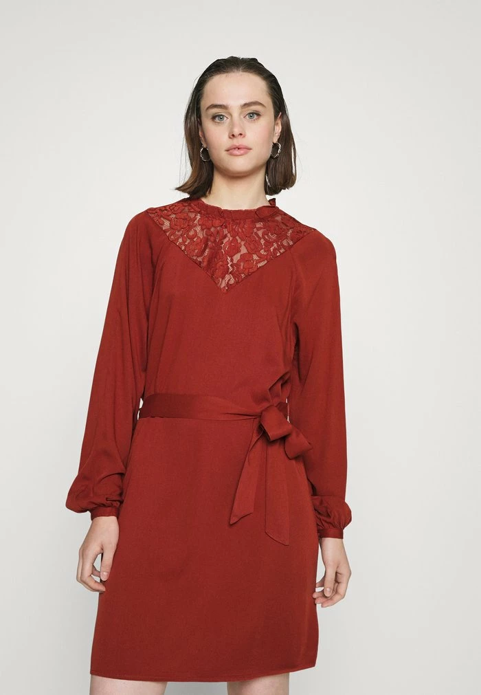 Vila VISUVITA DRESS - Day Dress - Fired Brick 3 Vila VISUVITA DRESS - Day Dress - Fired Brick