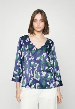 Vila VITONE VNECK - Blouse - Navy Blazer/evergreen