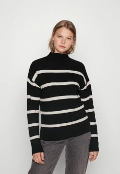 Vila VIRIL MOCKNECK - Jumper - Black/white Alyssum