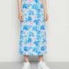Vila VIDRESSI ANCLE SLIT SKIRT - A-line Skirt - Blue/multi-coloured