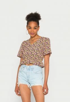 Vila VICHALLE V NECK - Blouse - Black/yellow