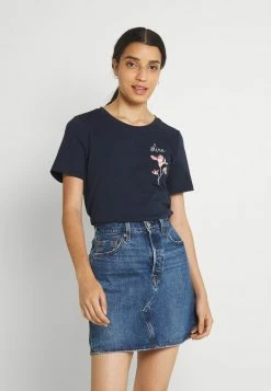 Vila VISHINE EMBROIDERY - Print T-shirt - Navy Blazer