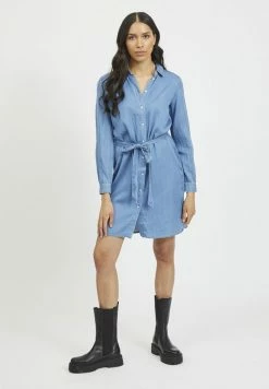 Alternative view of Vila VIBISTA BELT DRESS - Denim Dress - Medium Blue Denim/clean Wash