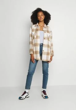 Vila VIKIMMI CHECK - Summer Jacket - Hazelnut Tigerseye/gull Grey -Vila shop 9ac6b4abf5c6401d9060a0247bff23ae