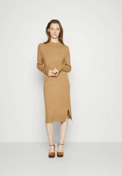 Vila VIRIL CREW NECK MIDI DRESS - Jumper Dress - Tigers Eye