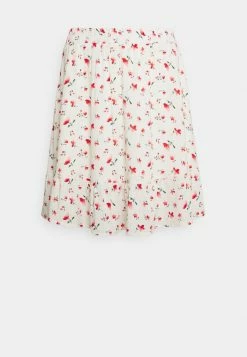 VILANA DITSY SHORT SKIRT - Mini Skirt - White/red -Vila shop 9f1b26cbd3914c29aa173563ed35299a