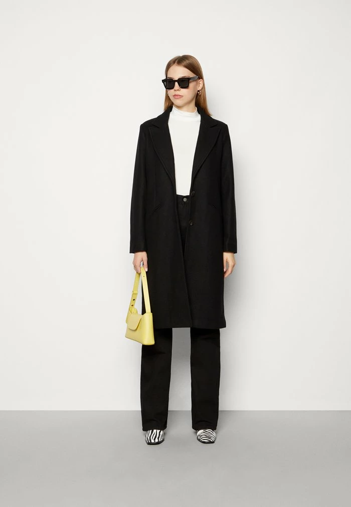 Vila VIVALJI LONG COAT - Classic Coat - Black 4 Vila VIVALJI LONG COAT - Classic Coat - Black - Image 2