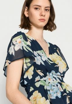 Vila VIKATHRYN - Blouse - Blue/yellow -Vila shop a765b9100fec4019a4cd7882c7b298e9