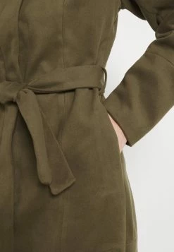 Vila VIPOKU HIGH NECK COAT - Classic Coat - Dark Olive -Vila shop a7e33fc68c8646ed9c618a91824ebf1d