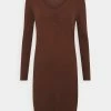 Vila VIFELIA DRESS - Jersey Dress - Chocolate Fondant -Vila shop b503feab5fca4e319497eb35f000a610