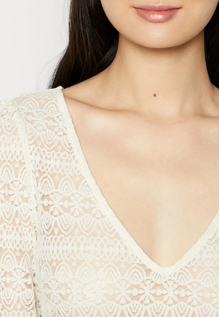 Vila VICHIKKA V-NECK - Long Sleeved Top - Birch 8 Vila VICHIKKA V-NECK - Long Sleeved Top - Birch - Image 6