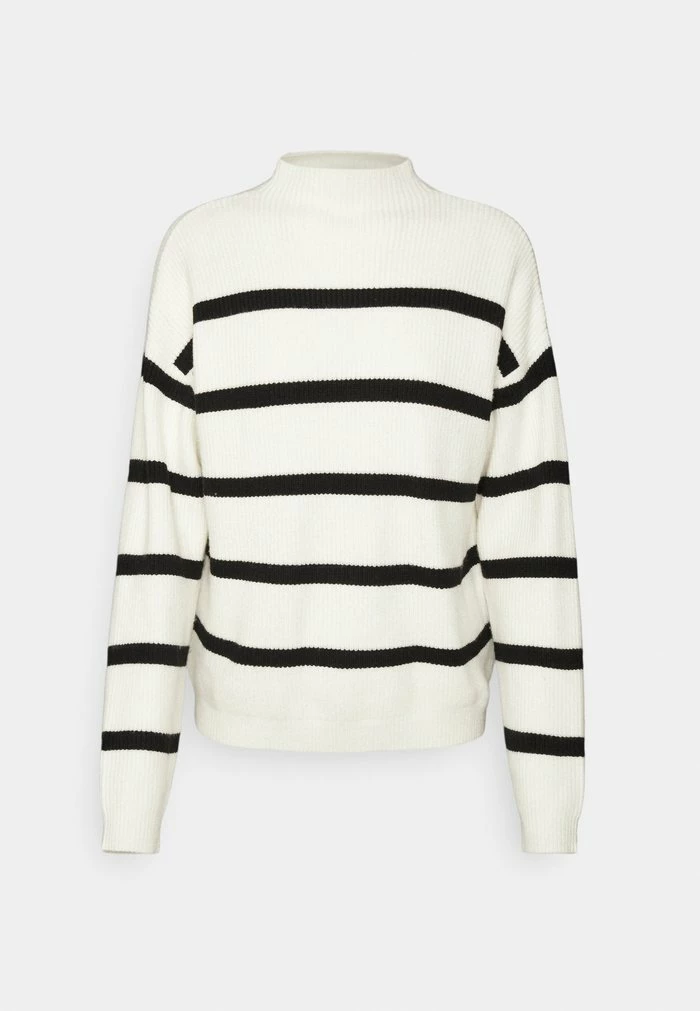 Vila VIRIL MOCKNECK - Jumper - White/black 6 Vila VIRIL MOCKNECK - Jumper - White/black - Image 4