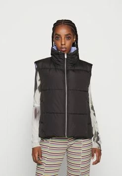 Vila VIKARLA SHORT BLOCKED VEST - Waistcoat - Black/pale Iris