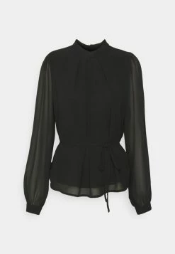 Vila VIKAROLINA TIE BELT - Blouse - Black -Vila shop c43579190635474195f991e004ff922c