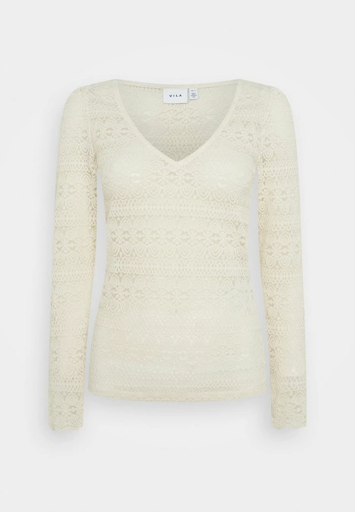 Vila VICHIKKA V-NECK - Long Sleeved Top - Birch 7 Vila VICHIKKA V-NECK - Long Sleeved Top - Birch - Image 5