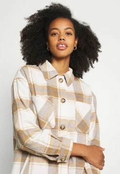 Vila VIKIMMI CHECK - Summer Jacket - Hazelnut Tigerseye/gull Grey -Vila shop c4b7ffbf60854e72b583cd649665dec5