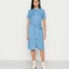 Vila VIBISTA DRESS - Denim Dress - Medium Blue Denim