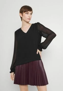 Vila VIAMIONE V NECK L/S SU - NOOS - Blouse - Black