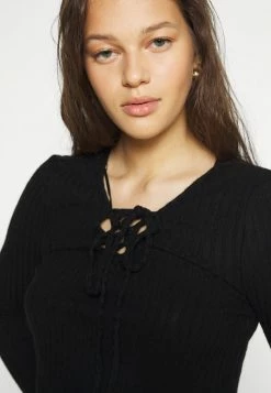 Vila VIHIJI TIE DETAIL - Long Sleeved Top - Black -Vila shop cc5390cc5f0d461b9a6cbade72b8276b