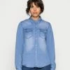 Vila VIBISTA - Button-down Blouse - Medium Blue Denim 1 Vila VIBISTA - Button-down Blouse - Medium Blue Denim -Vila shop cdc96bd89de248dd8fbfd914a07c285d