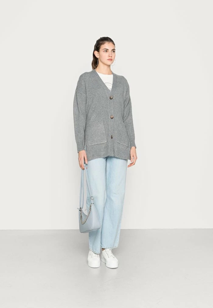 Vila VIHAILEY BELT CARDIGAN - Cardigan - Medium Grey Melange 4 Vila VIHAILEY BELT CARDIGAN - Cardigan - Medium Grey Melange - Image 2