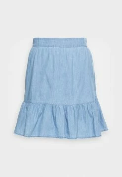 Vila VIACELIA FANZI SKIRT - Mini Skirt - Light Blue Denim -Vila shop cf682de8fd204dfa89cd853defe7a2d5