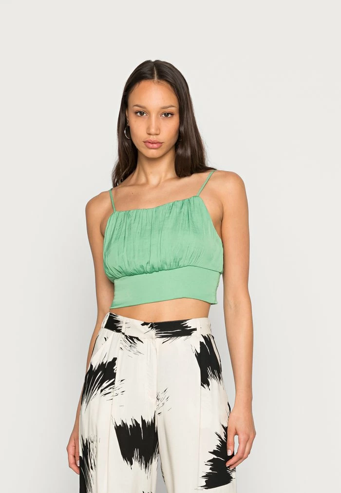 Vila VIDREAMY CROPPED - Top - Mineral Green 3 Vila VIDREAMY CROPPED - Top - Mineral Green