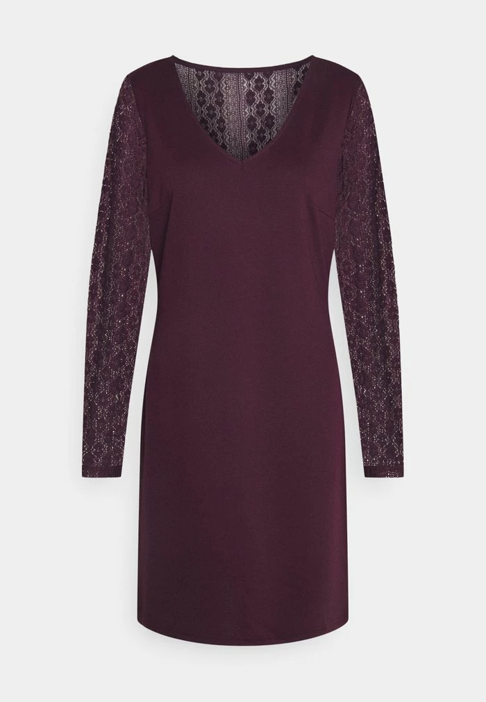 Vila VIJENNIE V NECK MIXED DRESS - Jersey Dress - Winetasting 7 Vila VIJENNIE V NECK MIXED DRESS - Jersey Dress - Winetasting - Image 5