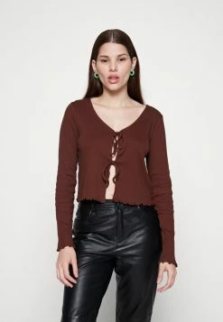 Vila VIFELIA TIE CARDIGAN - Cardigan - Chocolate Fondant